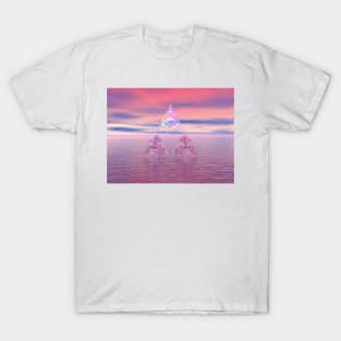 Sunset Crystal Sierpinski Triangle Fractal T-Shirt